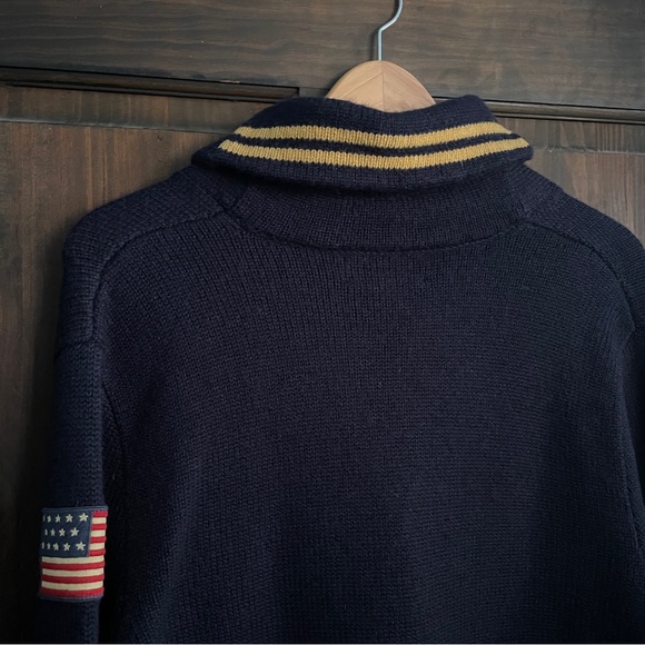 RALPH LAUREN Rugby Shawl Knitted Sweater - Picture 6 of 11